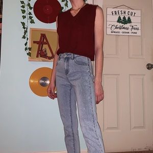 Light wash high waisted mom jeans